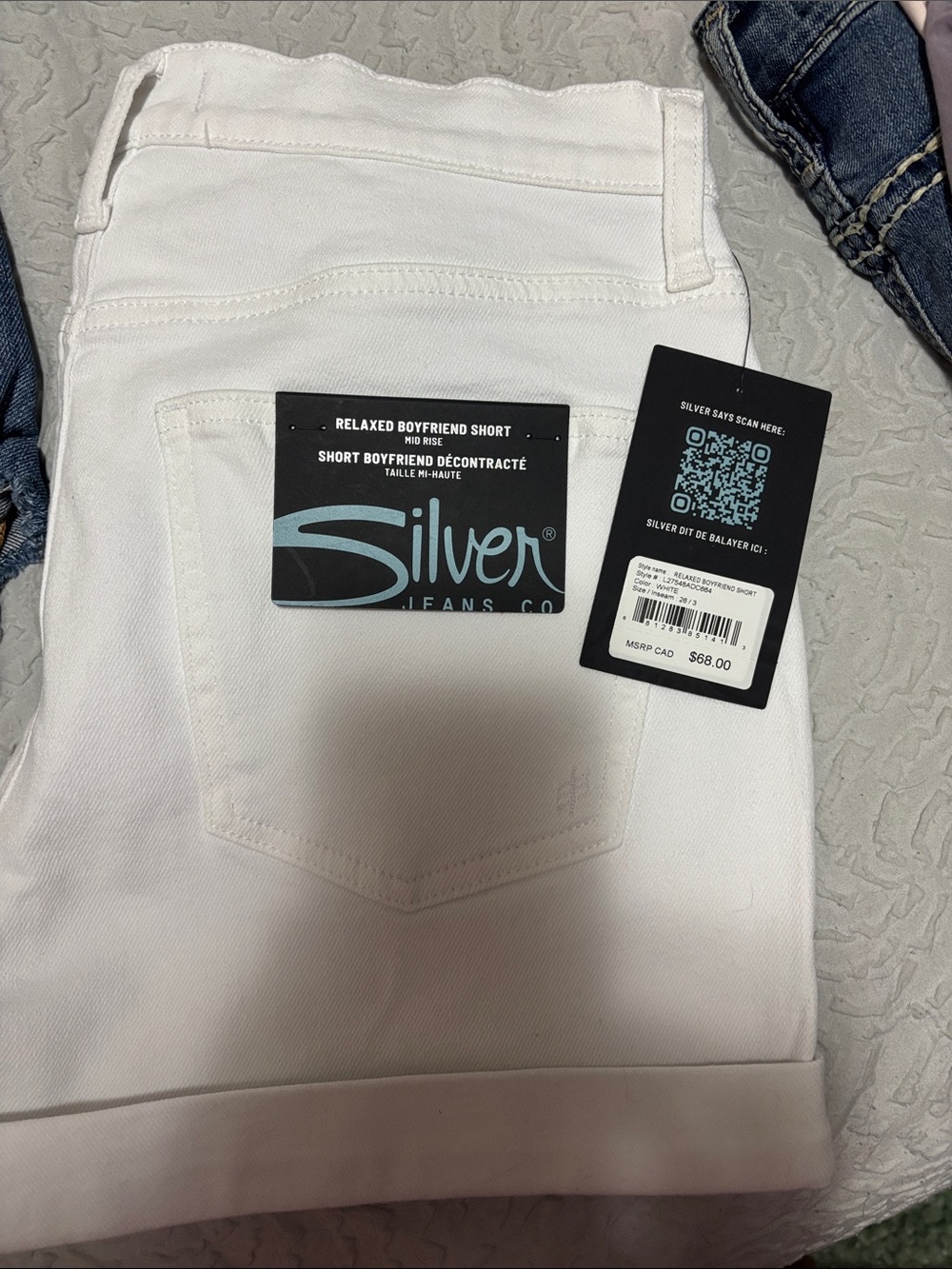 Silver Jeans White Relaxed Boyfriend Shorts